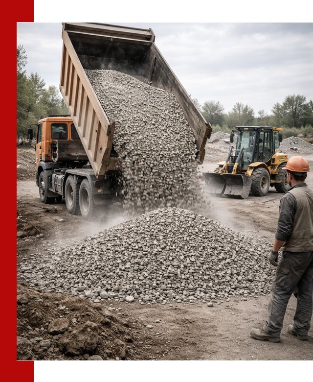 Доставка щебня в Баксане крупными и мелкими фракциями