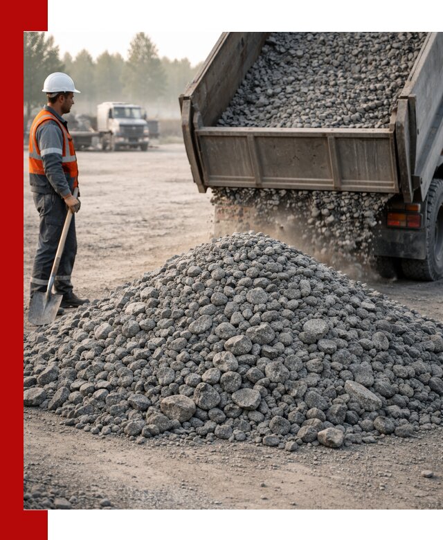 Гранитный щебень фракции 100–201 для строительства в Баксане