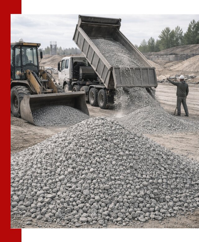 Доставка известнякового щебня фр. 5–20 в Баксане