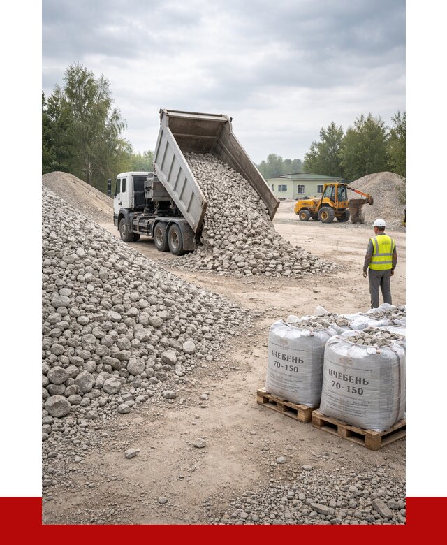 Известняковый щебень фракция 70-150 в Баксане от 1263 р. | ПРОНЕРУДБкс