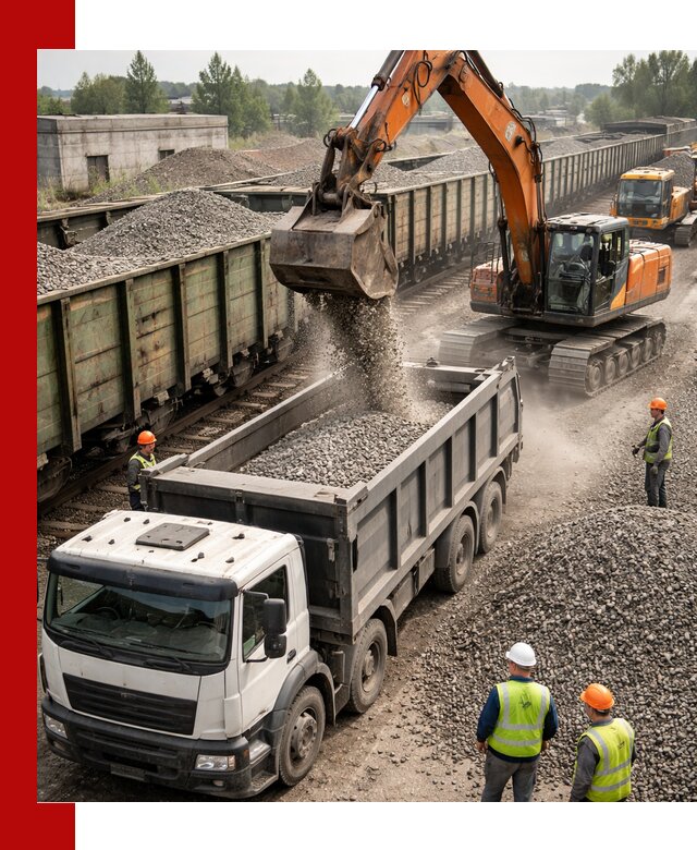 Железнодорожный щебень фракция 25–60 для поставок в Баксане