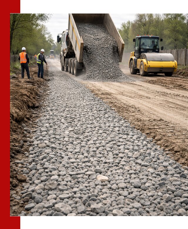 Доставка щебня для отсыпки дорог в Баксане высокого качества