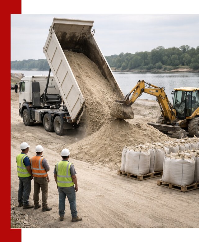 Доставка речного песка в Баксане самосвалами и погрузкой