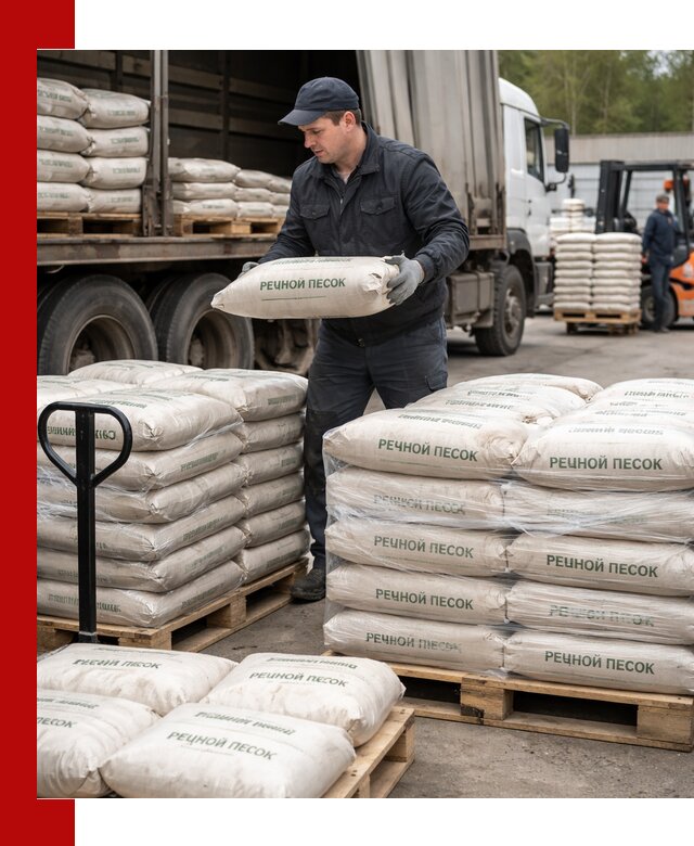 Речной песок в мешках с доставкой в Баксане