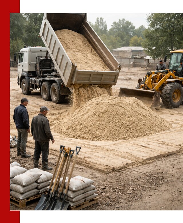 Доставка мытого песка в Баксане с самосвалами по выгодной цене