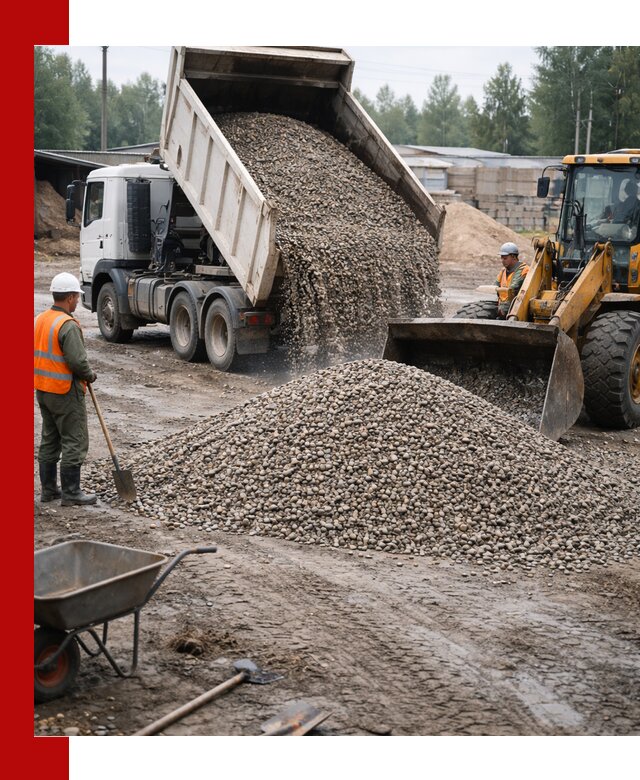 Мытый гравий с доставкой в Баксане от карьера до участка