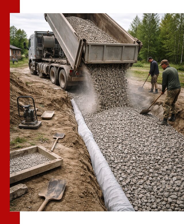 Гравий для дренажа с доставкой в Баксане качественный и недорогой