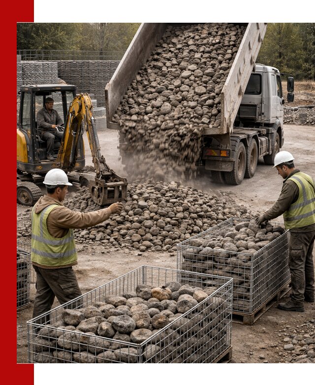 Камень для габионов фракция 100–201 в Баксане