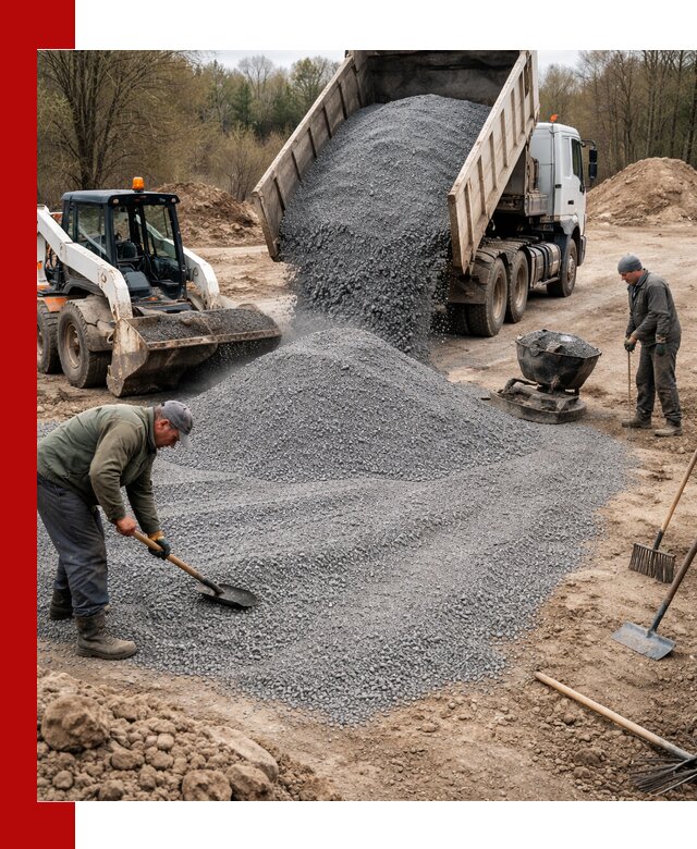 Отсев для подсыпки в Баксане — доставка и подсыпка на участок