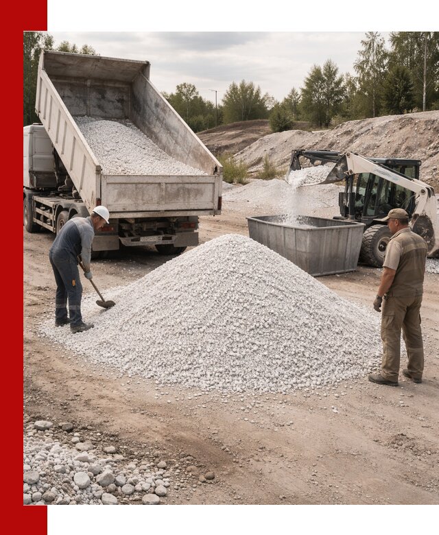 Доставка и продажа белой мраморной крошки в Баксане