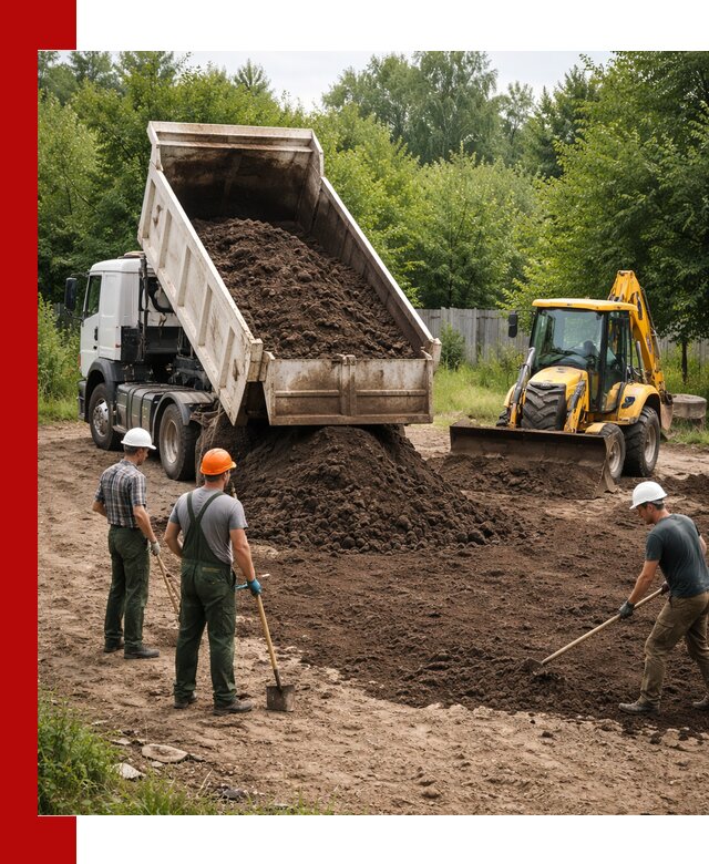 Доставка и укладка грунта для выравнивания участка в Баксане