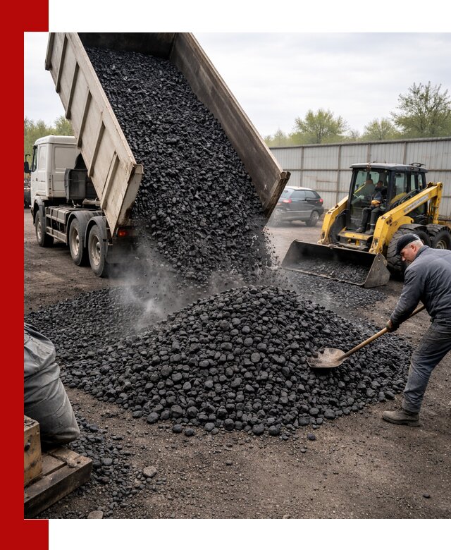 Доставка угля орех в Баксане оптом и в розницу