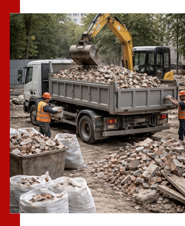 Вывоз строительного мусора в Баксане с самосвалами и контейнерами