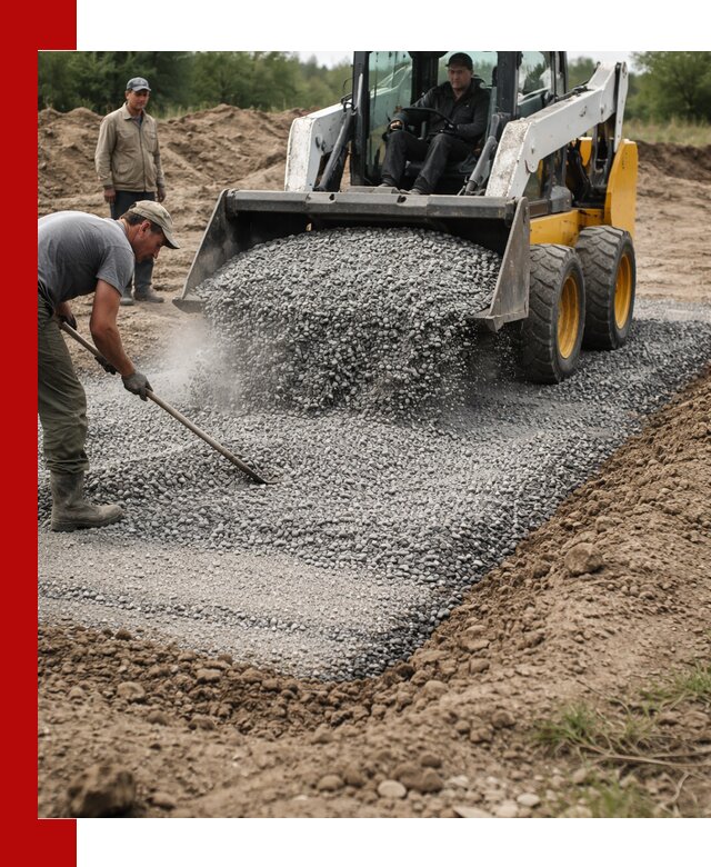 Устройство щебеночной подушки в Баксане для дорог и фундаментов